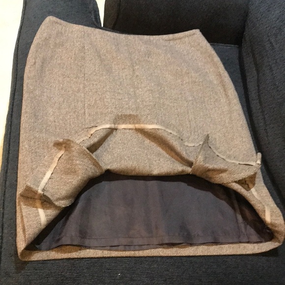Worthington Brown Tweed Wool Blend Skirt Suit Pleated Hem Side Zip Lined-12 - Picture 12 of 16